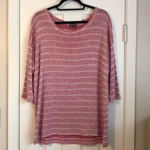Eddie Bauer striped 3/4 sleeve tunic